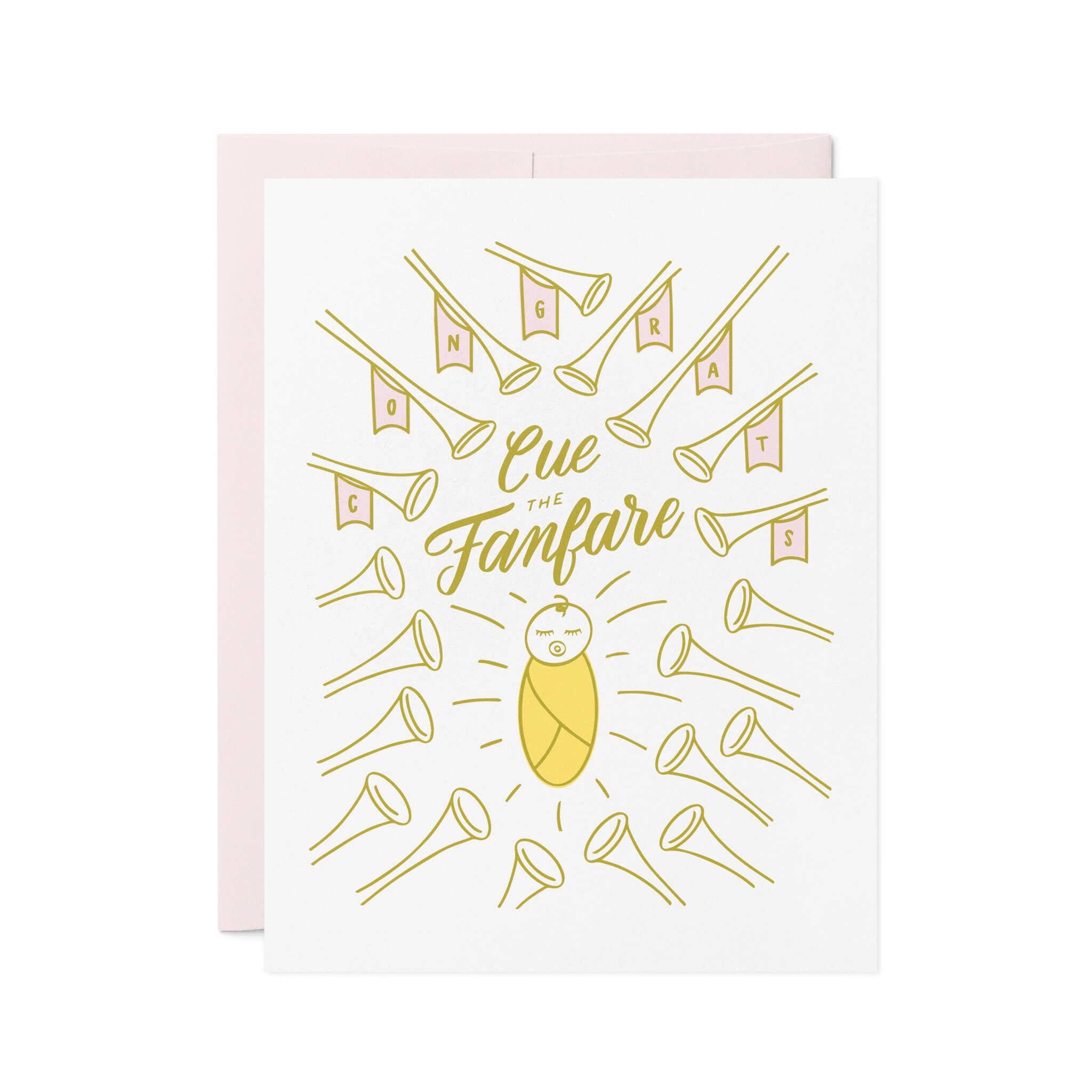 Friendly Fire Paper - Wholesale Baby Card - Fanfare Letterpress New Baby Card0