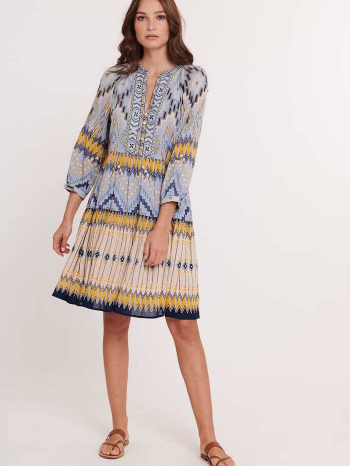 Vestido corto con estampado de viscosa CALIZ para venta al por mayor de DERHY