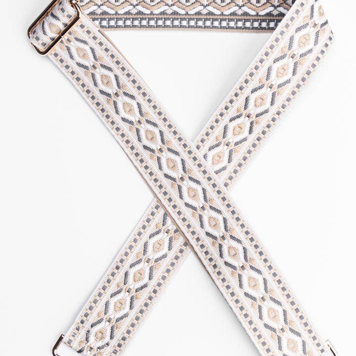 Bag Strap - Stone/White/Gray for wholesale by a Wink & a Nod