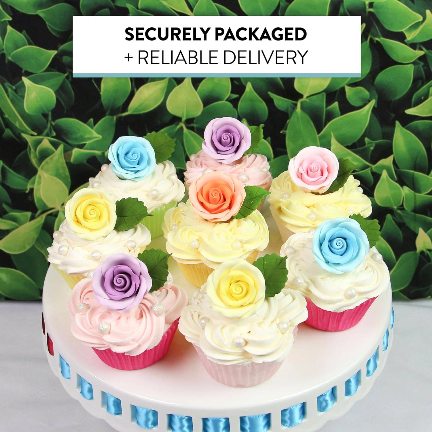 Global Sugar Art - Wholesale Cake/Cupcake Topper - Premium Roses for Decorating Cakes and Cupcakes, by Global Sugar Art, Medium, Pink3