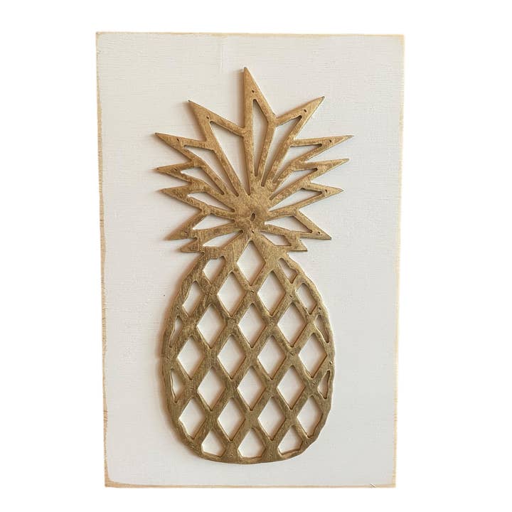 Geometric Pineapple Wooden Wall Art for wholesale by Grace Graffiti