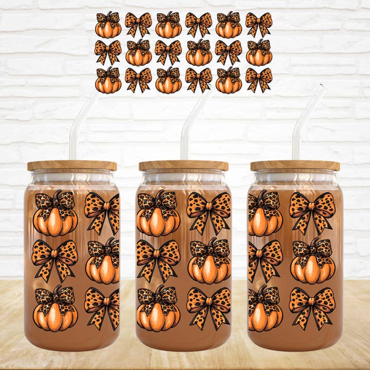 Involucro DTF UV 16oz - Fiocchi e Zucche Dalmata per la vendita all'ingrosso da parte di Small Biz Shipping Co