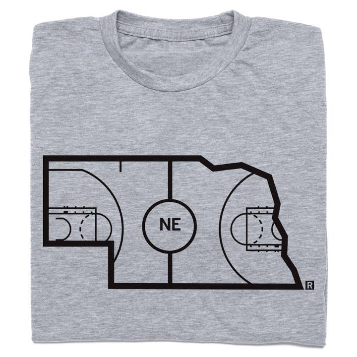 Nebraska Outline Basketball Grey for wholesale by RAYGUN