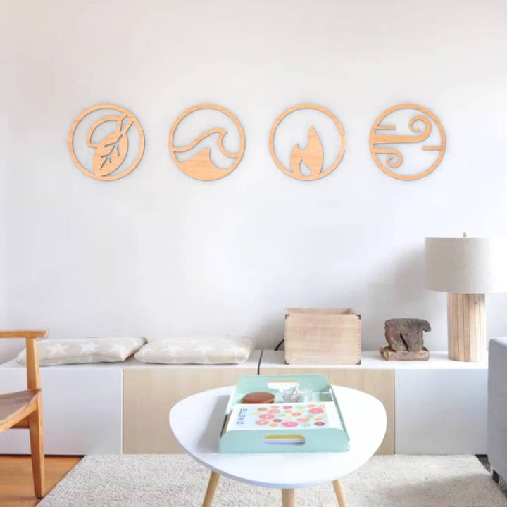 Four Elements Wood Wall Art, Norse Wall Décor, Home Decor for wholesale by PeroWorx Designs
