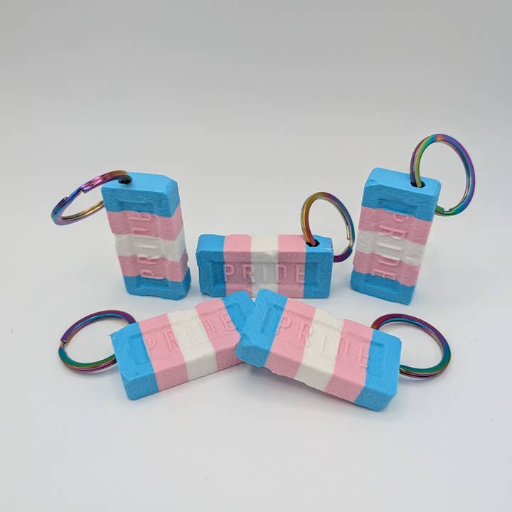 Pride Brick Keychain - Trans for wholesale by Rainbow Cammo