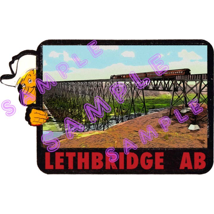 Autocollant vinyle rétro / vintage LETHBRIDGE ALBERTA LB1 pour la vente par Hilda74 Retro Designs