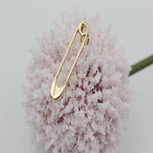 Safety Pin Layered Chain Brooch