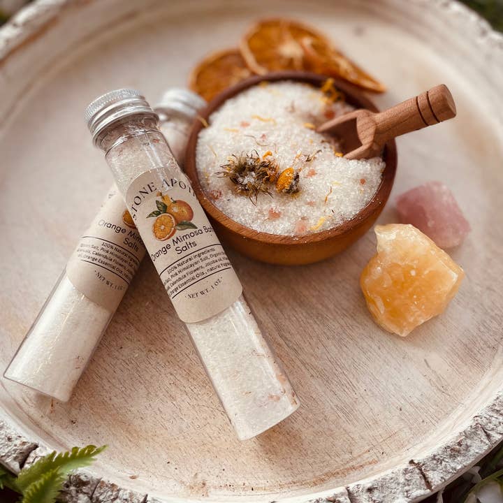 Sage & Stone Apothecary - Wholesale Bath Salts - Orange Mimosa Herbal Bath Salt Tubes