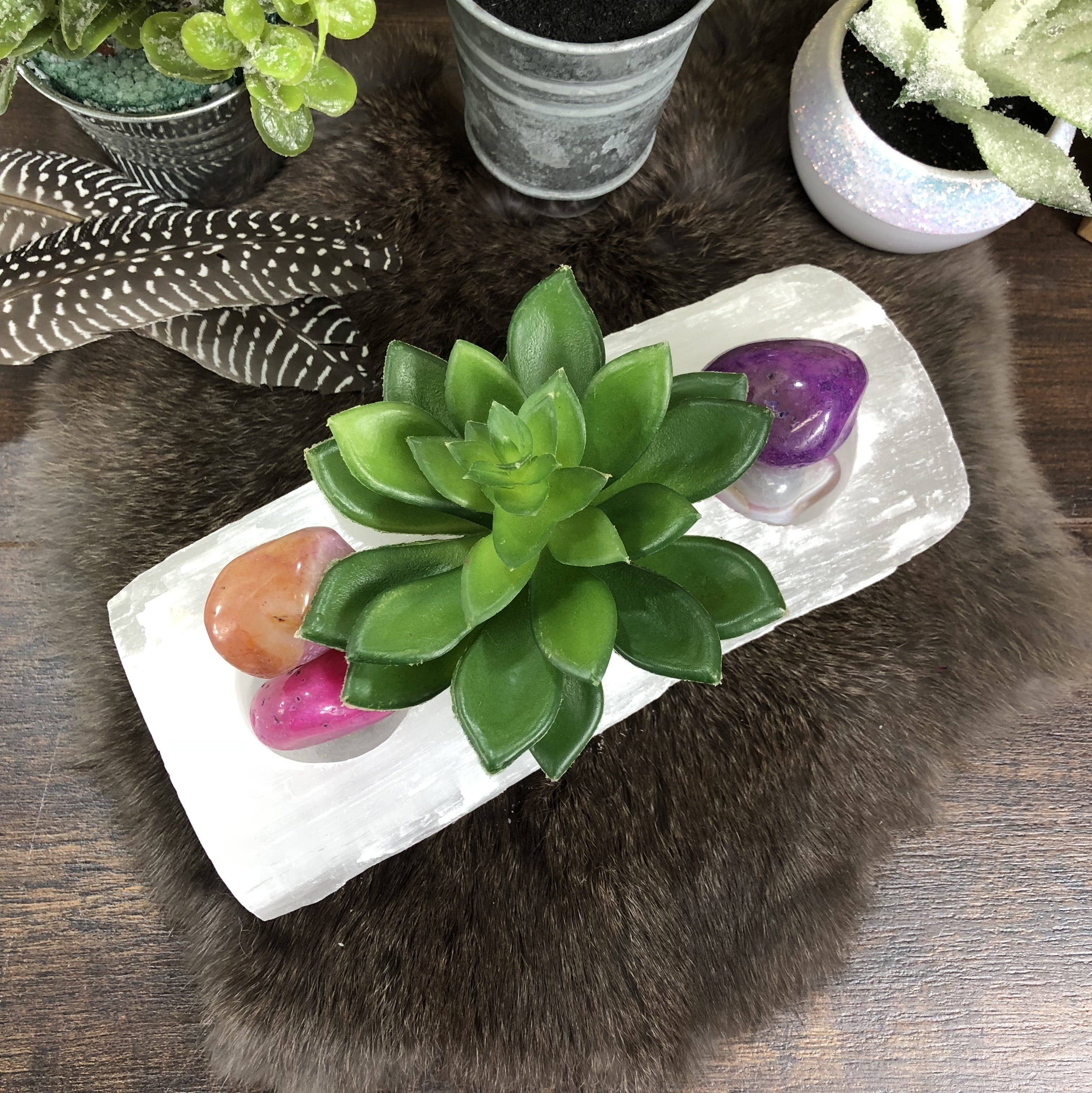 Rock Paradise - Wholesale Candle Holder - Crystal Selenite Candle Holder - 3 Votives1