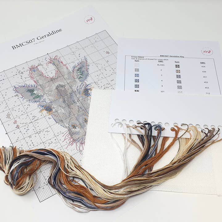 Creative World of Crafts - Wholesale Embroidery/Cross Stitch Supplies - Bree Merryn - Geraldine The Giraffe Cross Stitch Kit1