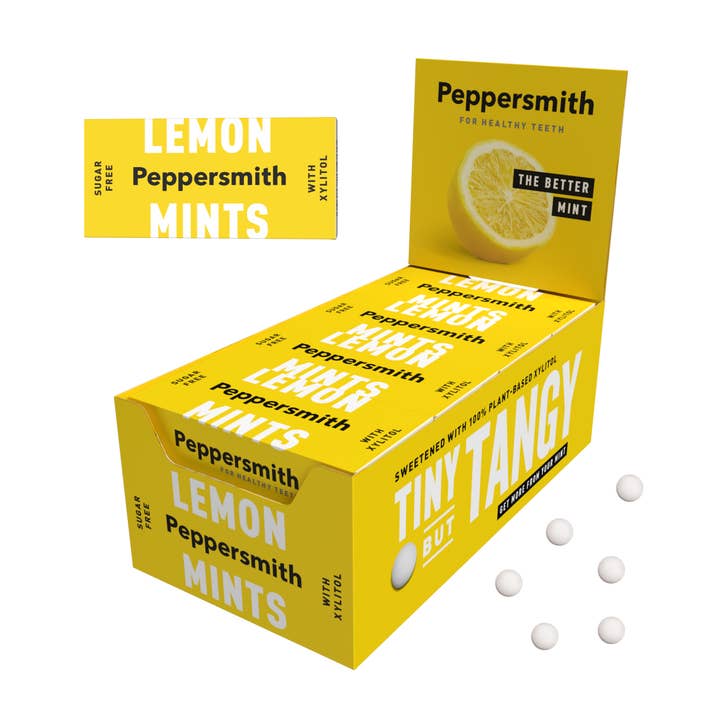 Peppersmith - Vendita all'ingrosso Mentine - Mentine al limone Peppersmith, 12 x 15 g (1 confezione)1