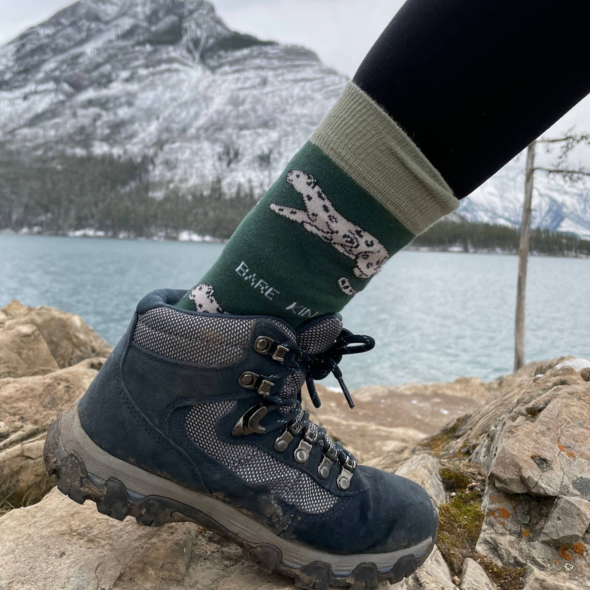 Bare Kind Socks - Wholesale Socks - Unisex - Snow Leopard Socks | Bamboo Socks | Sea Green Socks7