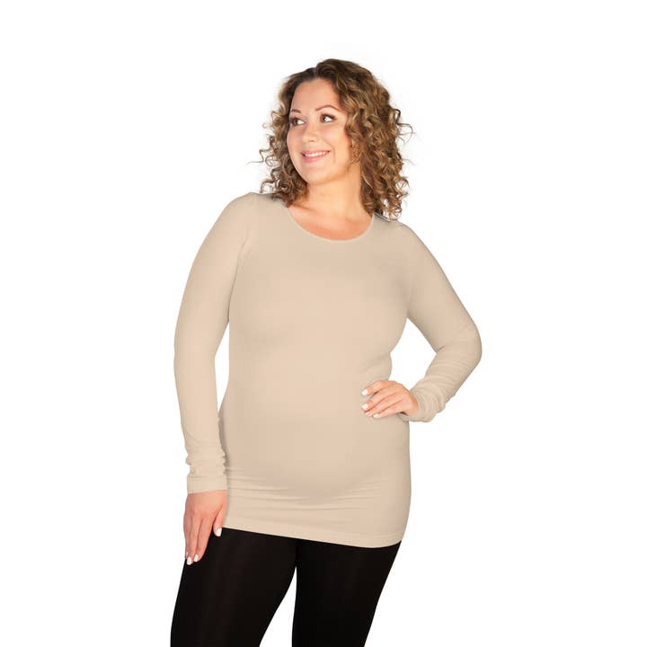 Skinnytees - Wholesale T-Shirt - Women's - Plus Long Sleeve Crew Neck8