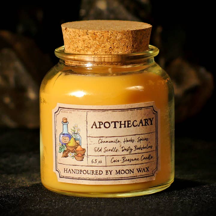 Apothecary Candle | 6.5 oz Coconut Beeswax, Non-Toxic for wholesale by Moon Wax