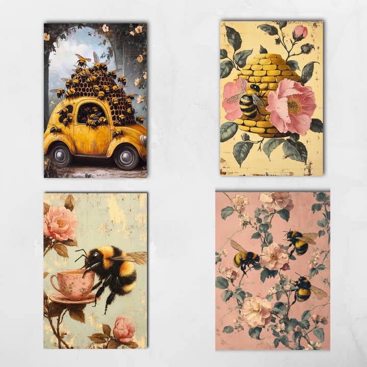 Tea & Honey – Vintage Art Postcards PC14 for wholesale by Salty Alyce