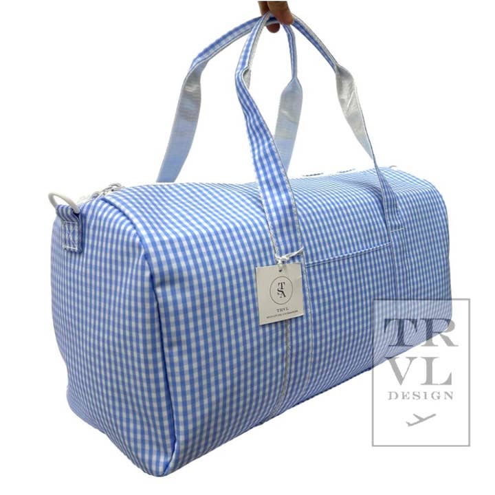 TRVL Design - Wholesale Weekender Bag - Women's - Weekender - Gingham Sky Duffel Bag