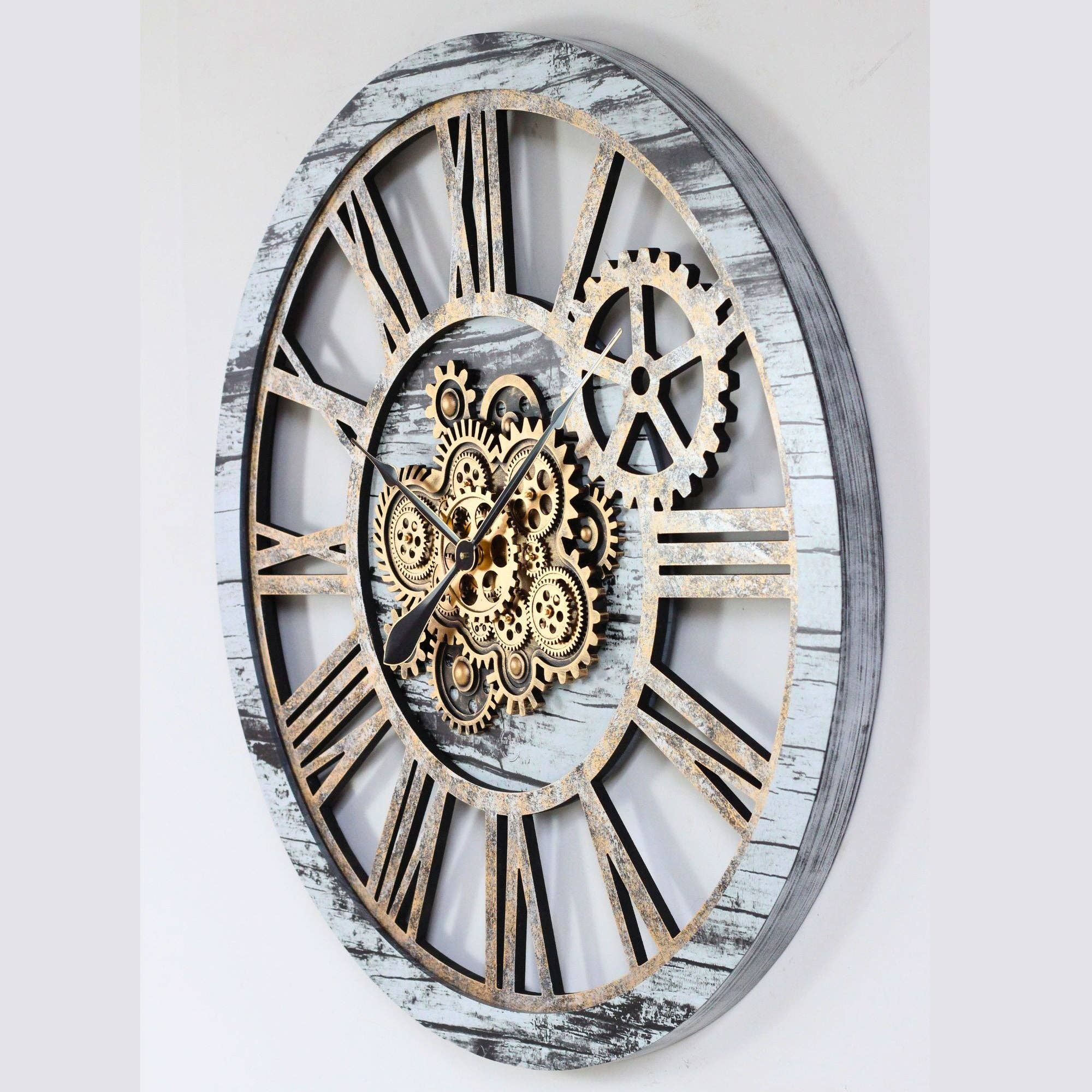 The Gears Clock - Wholesale Wall Clock - AMERICA LINE WALL CLOCK 36 INCH GREY & WHITE2