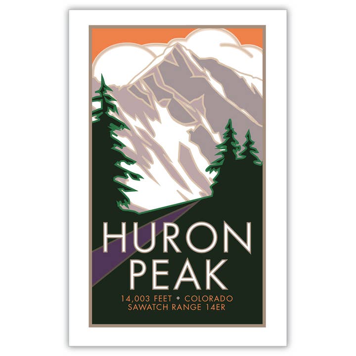 Huron Peak, Colorado - Colorado 14er - Posters voor wholesale door Travel Posters by M&W Design Co.