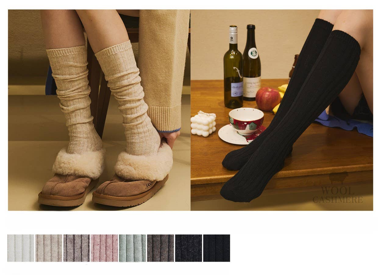 Comfortarians – Meias - Mulher por atacado – Meias Altas de Lã e Caxemira da Linha Premium0