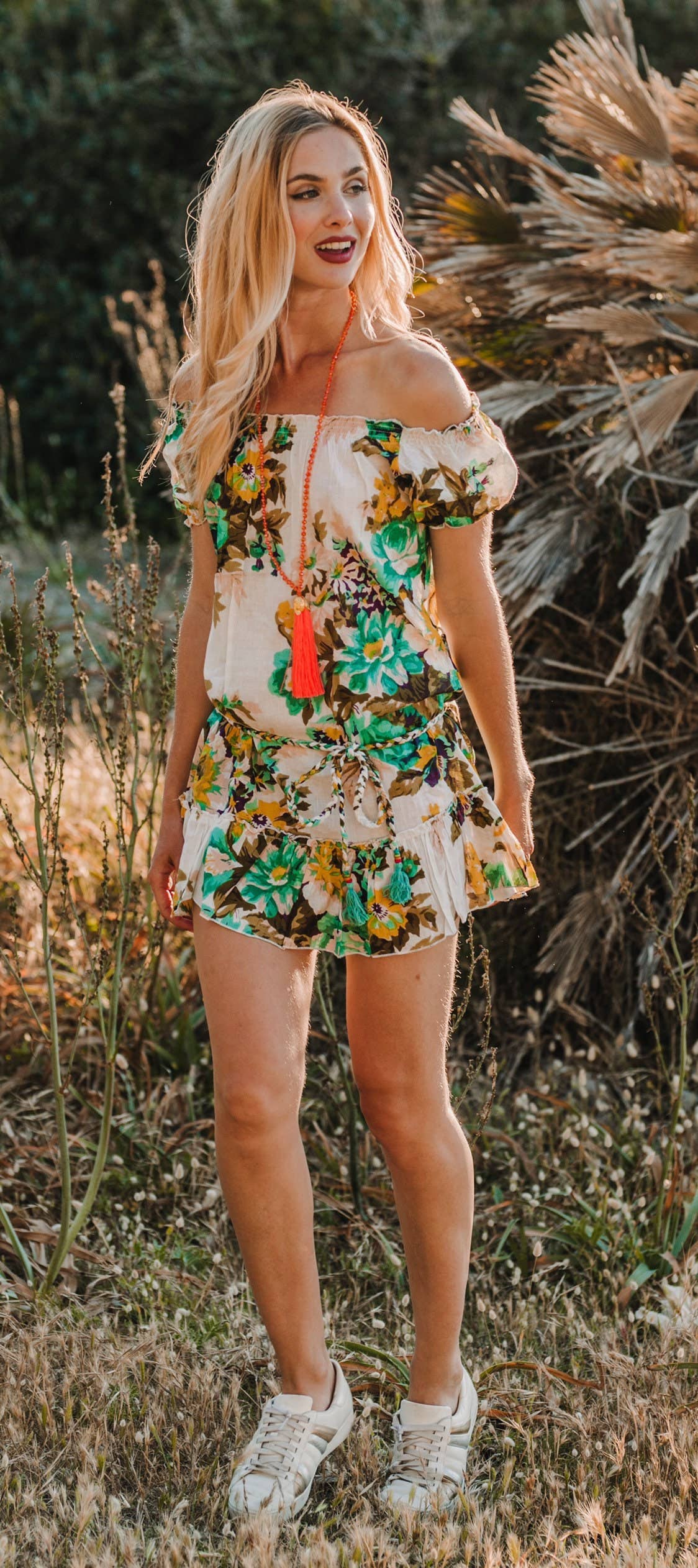 Miss Kitsch - Wholesale Dress - Women's - White Floral Cotton Short Summer Dress, Boho Summer Dress, Short Dress, Beach Dress, Tunic Dress, Holiday Dress, Cali Summer Dress7