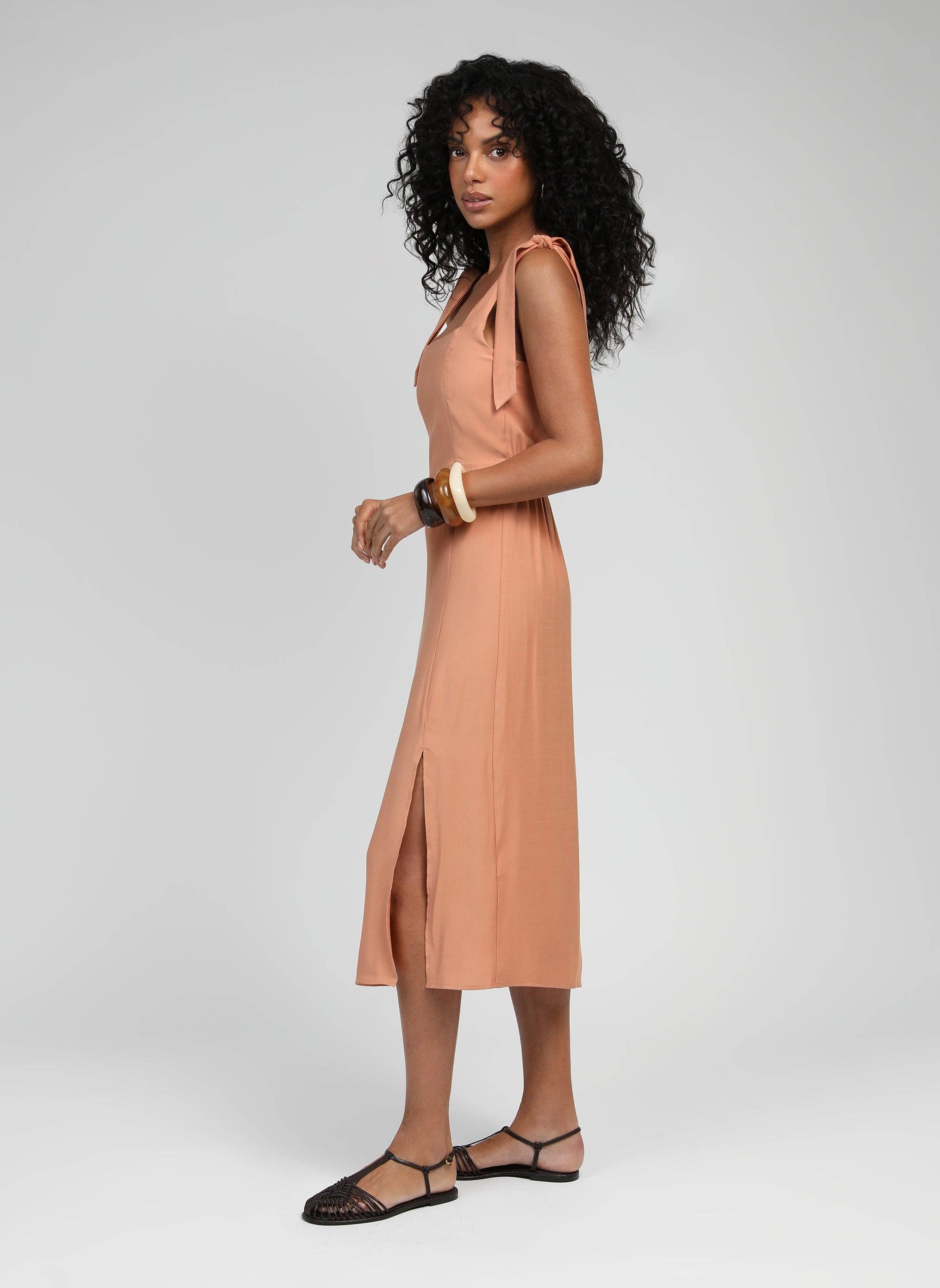 An'ge - Wholesale Dress - Women's - MANTA MIDI DRESS terracotta2