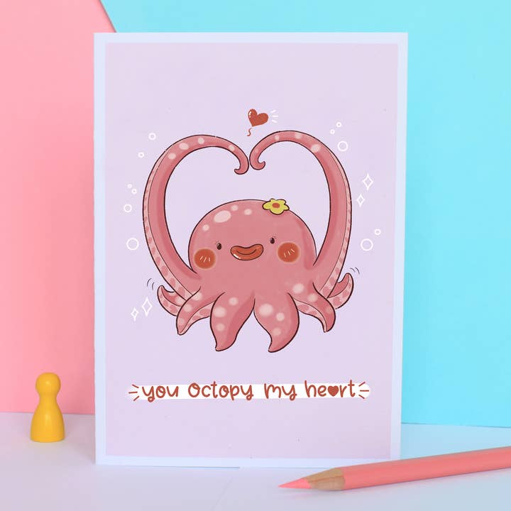 You Octopy My Heart, süße Liebeskarte für den Großhandel von Planet612