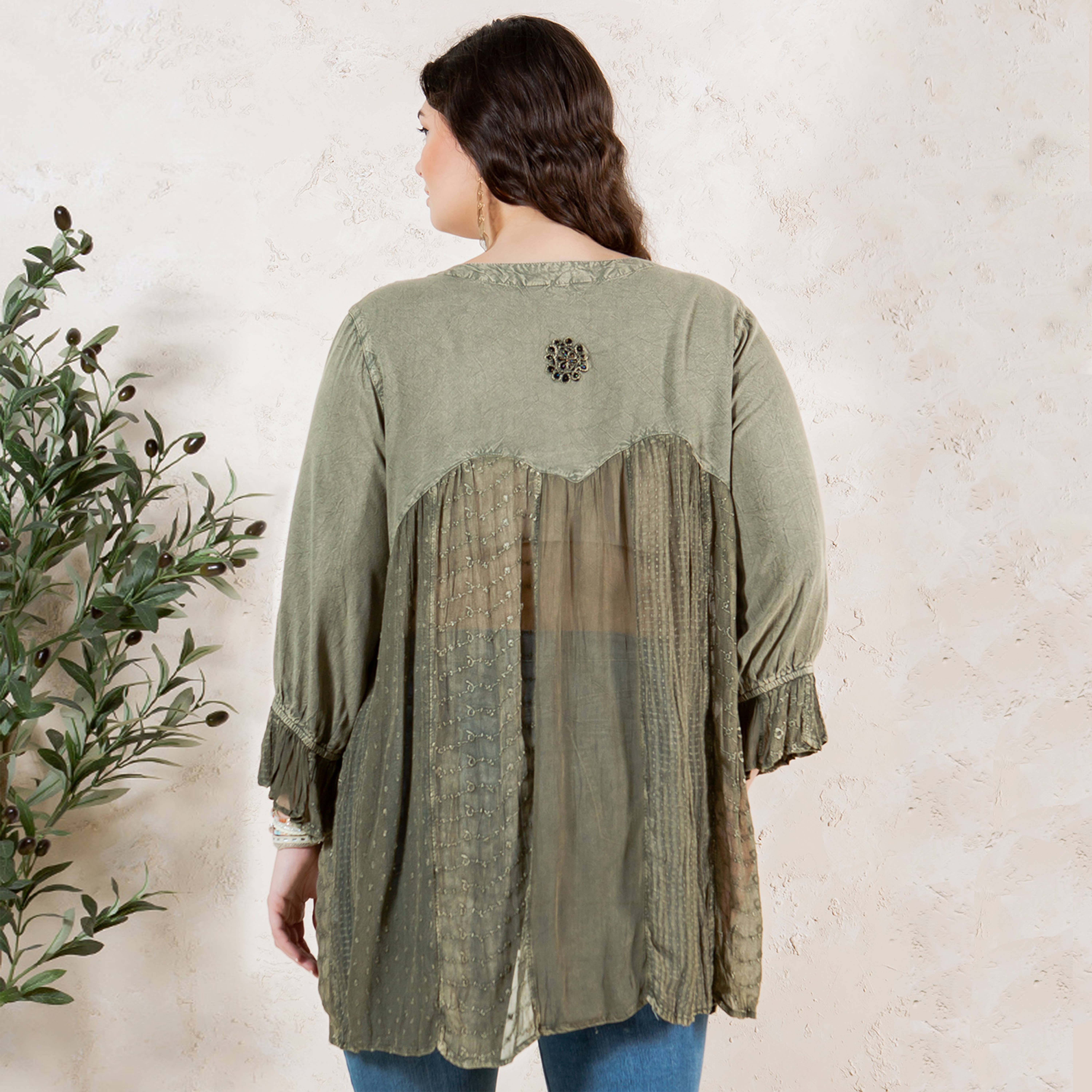 Young Threads - Venta al por mayor Blusa - Mujer - Blusa bohemia adornada estilo western (Color nuevo)47