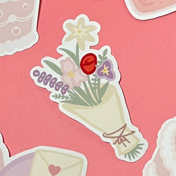 Bouquet | Autocollant en vinyle brillant résistant à l'eau pour la vente par Mathom