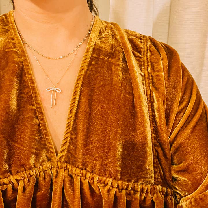 driftaway jewelry - Wholesale Pendant/Charm Necklace - Dainty Bow Golden Necklace