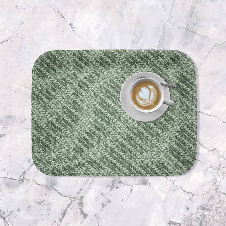 Signature Home Collection GmbH – Engroshandel Serveringsbakke – Flad bakke lille grøn pigtail serveringsbakke belagt