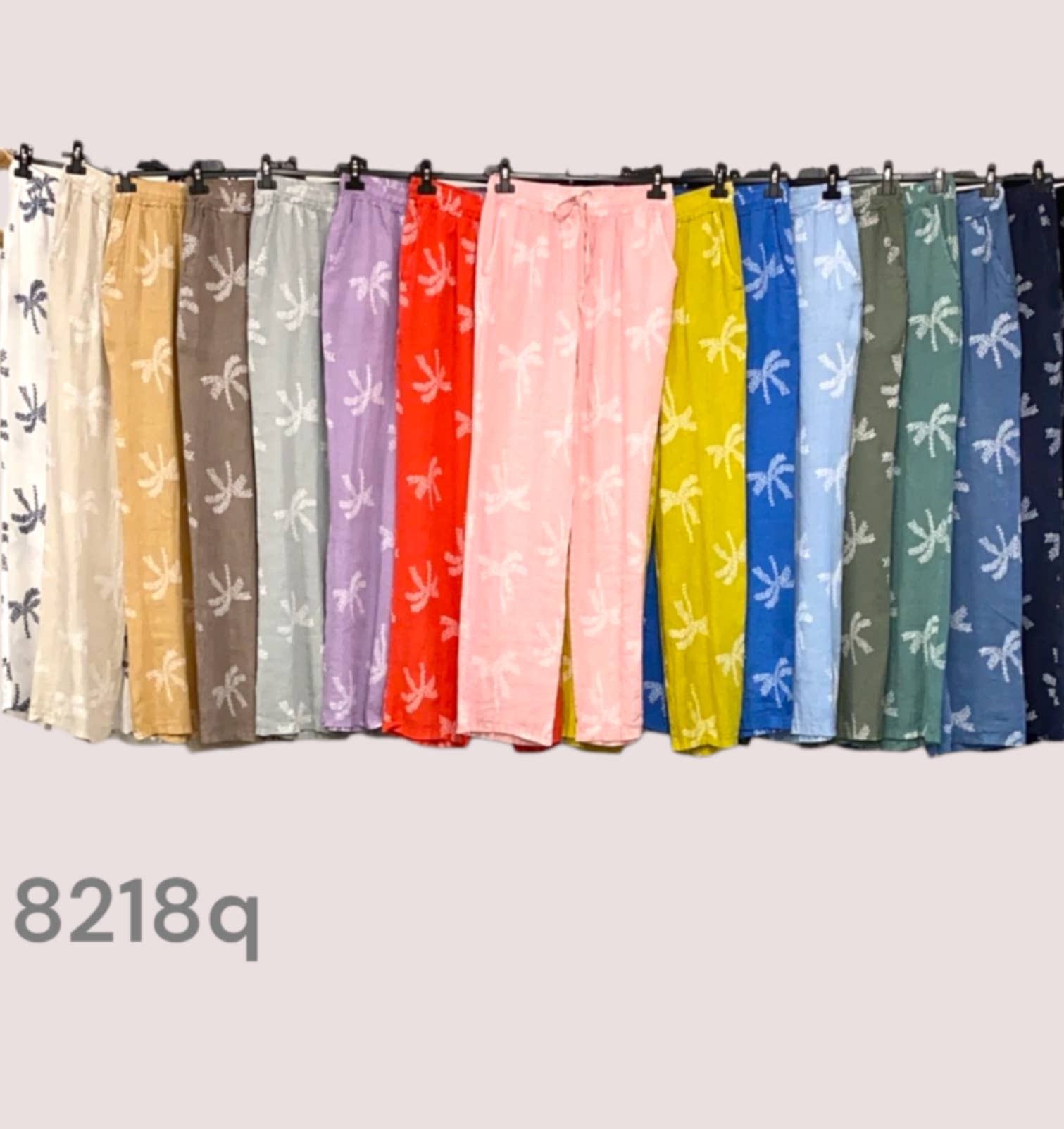 LÉA & LUC - Vente Pantalon – femme - Pantalons imprimé en 100% Lin REF.82185