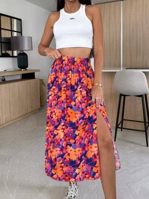 Long printed skirt - 100% Viscose - 2587 for wholesale by ESTEE BROWN