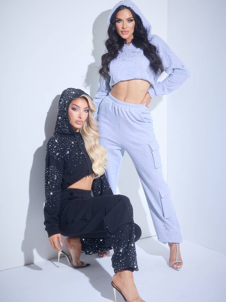 Hoodie court à strass pour la vente par WFFS