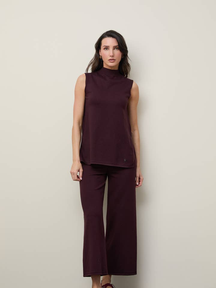 Túnica de Cuello Alto con Mini Lentejuelas y Abertura Lateral para venta al por mayor de Serianno