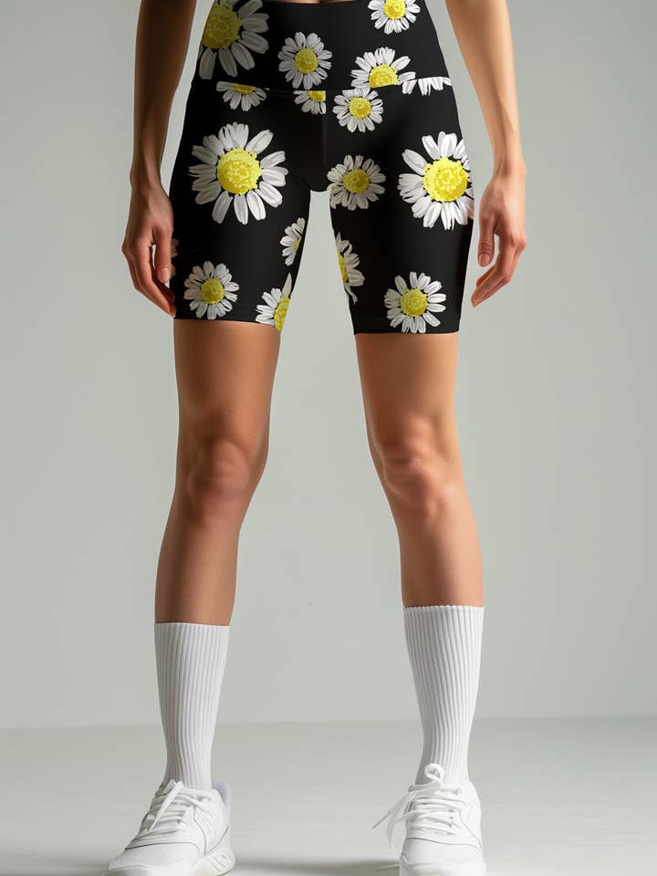 Calções de Ciclismo de Ioga com Desempenho Floral Oopsy Daisy Karen - Mulher por atacado de Pineapple Clothing