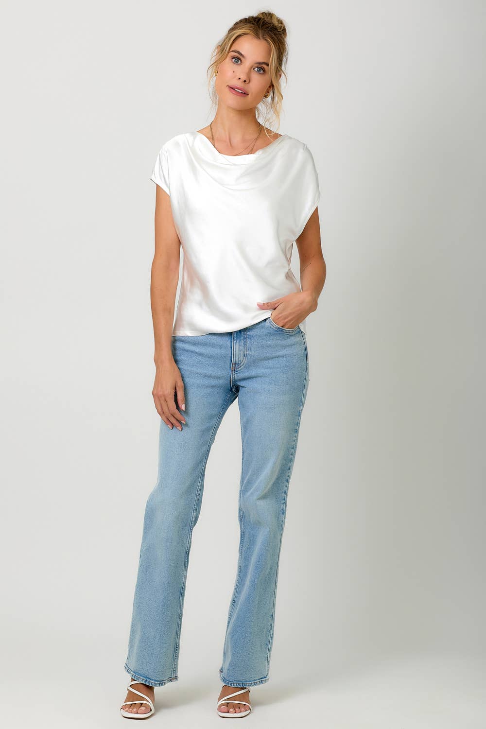 Mystree – wholesale Blus - Dam – 60781 Topp med halsringning i satin19