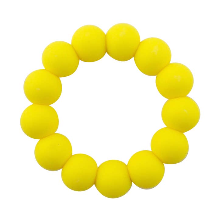 Anneau de dentition simple en silicone - Jaune pour la vente par Mama Chew