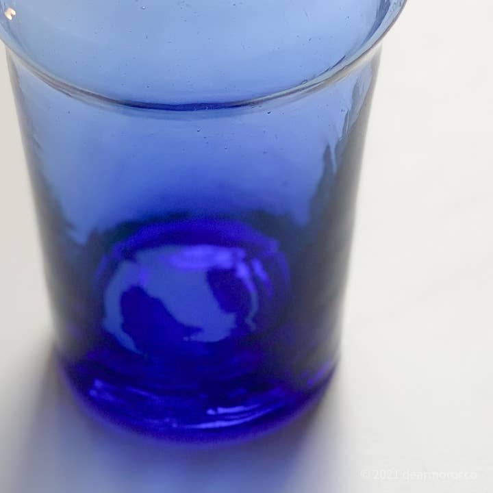 dear Morocco - Vente Verre/tasse - Verre à thé marocain recyclé BELDI bleu1