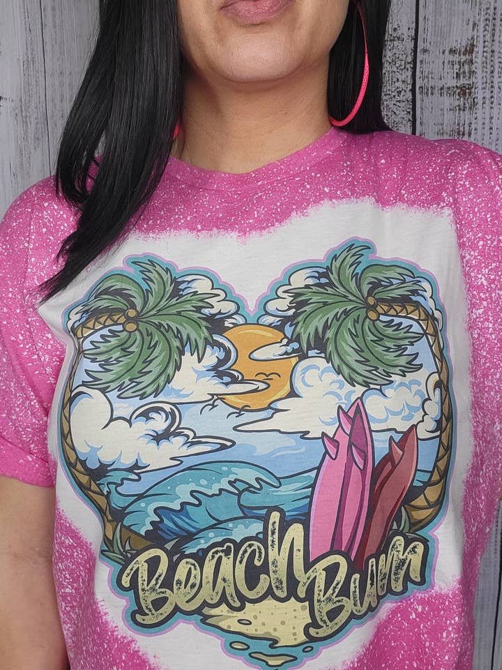 T-shirt sbiancata Beach Bum per la vendita all'ingrosso da parte di Wanderlust Designs Wholesale