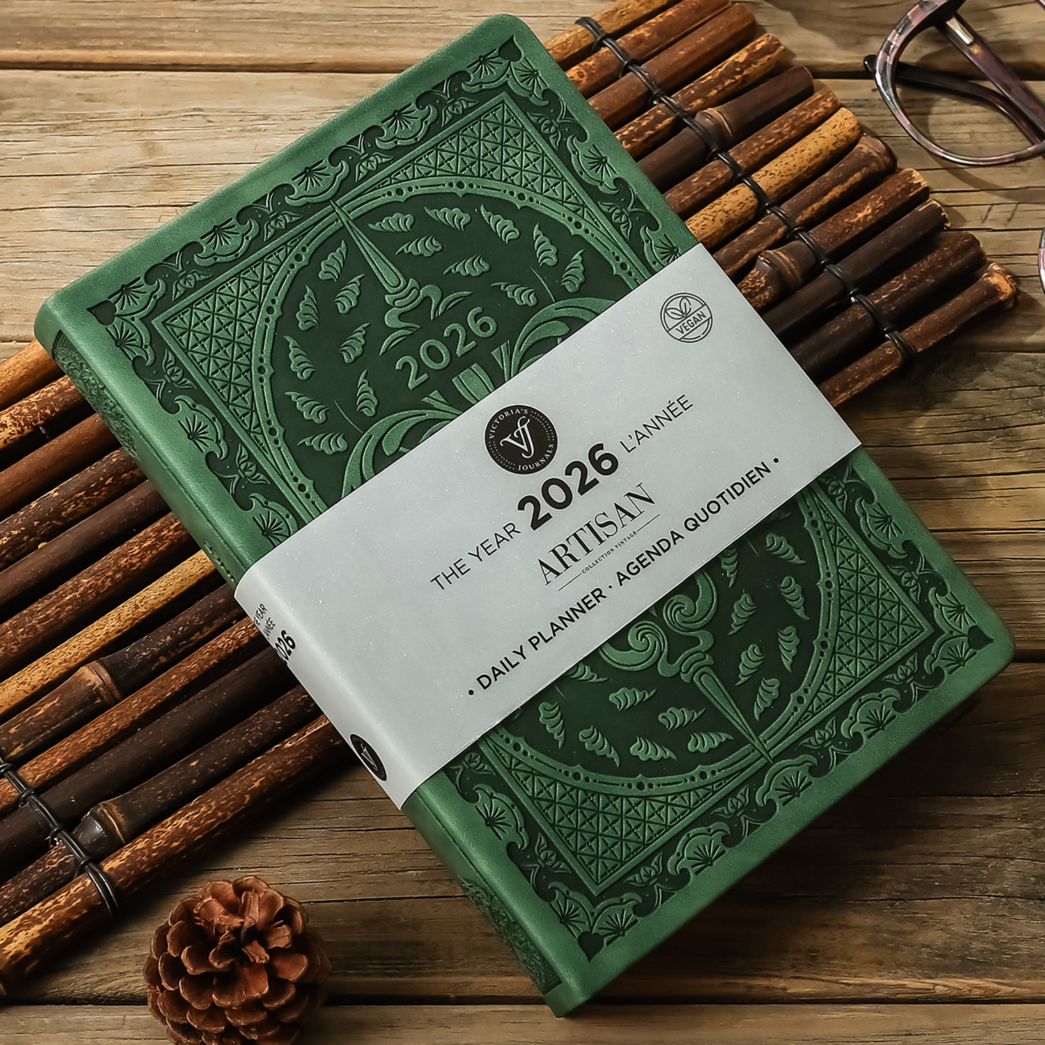 Victoria's Journals - Wholesale Planner - 2026 Green Artisan Daily Planner1