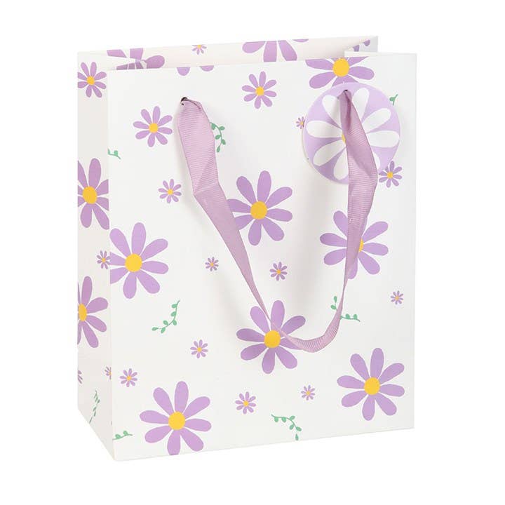Something Different Wholesale - Vendita all'ingrosso Buste regalo - Borsa regalo margherita viola medio 23 cm1