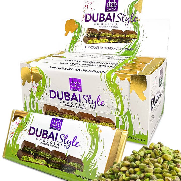 DUBAI STYLE SCHOKORIEGEL 200G RIEGEL (PACKUNG MIT 6 RIEGELN) für den Großhandel von DXB CHOC