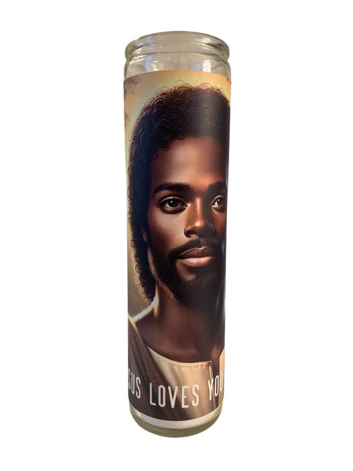 Black Jesus Loves You, Always ~ Ambiance Candle for wholesale by Fan Faithful