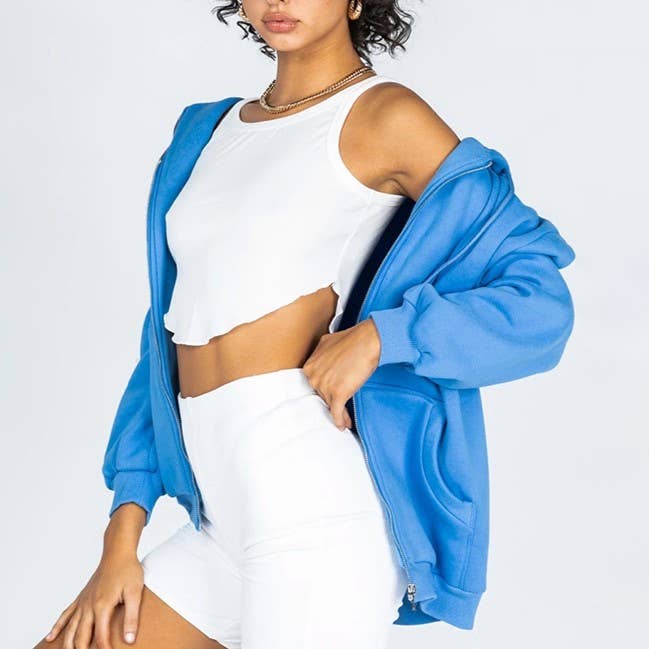 HIDDENBRAND - Wholesale Hoodie - Women's - Zip up oversized hoodie26