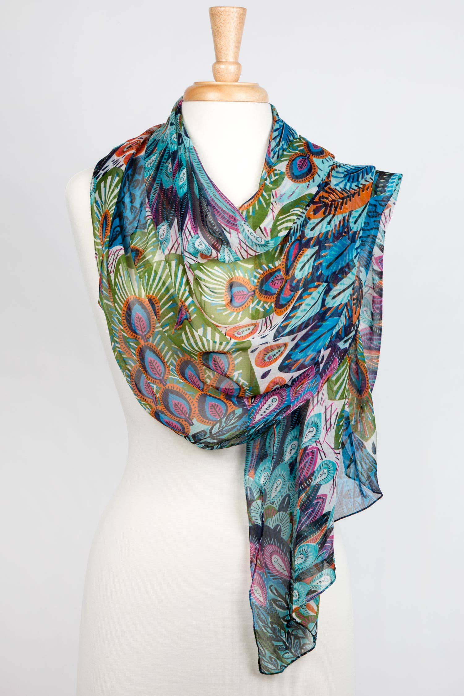 Ten Thousand Villages - Wholesale Scarf - Women's - Peacock Pattern Scarf2