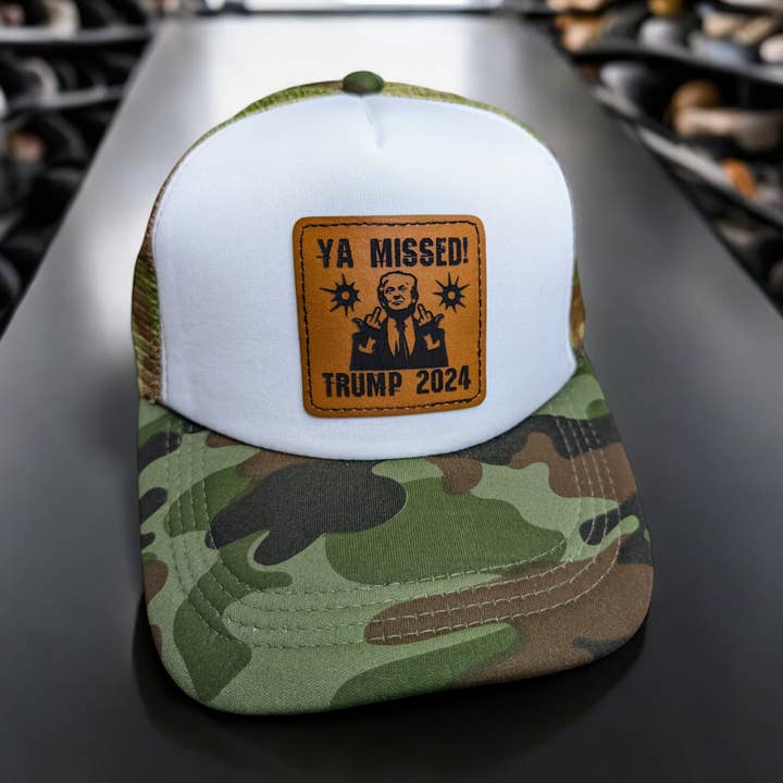 Casquette de camionneur Trump - Ya Missed en cuir avec patch (mousse de polyester) pour la vente par 2A Solutions