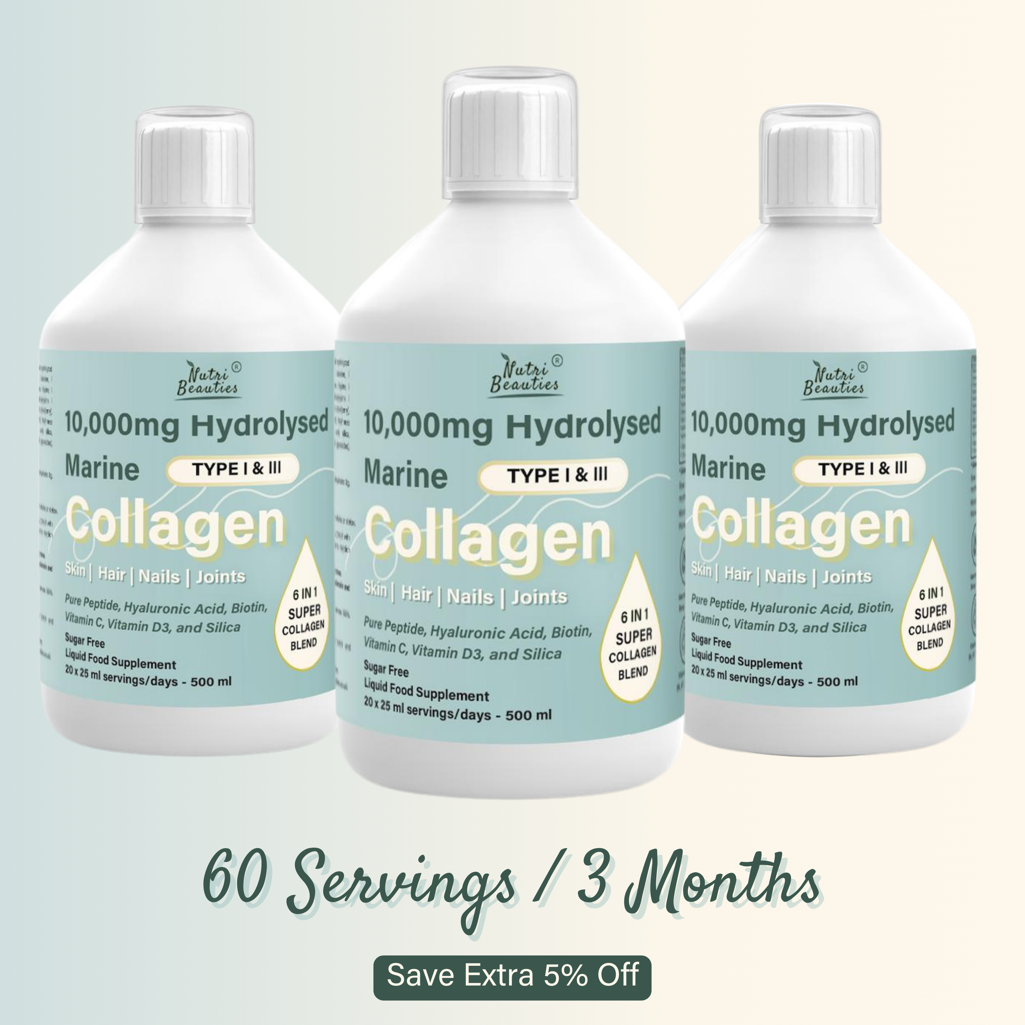 Nutri Beauties – wholesale Oral supplement/vitamin – Nutri Beauties 6-in-1 Hydrolysed Marine Collagen 10,000Mg13