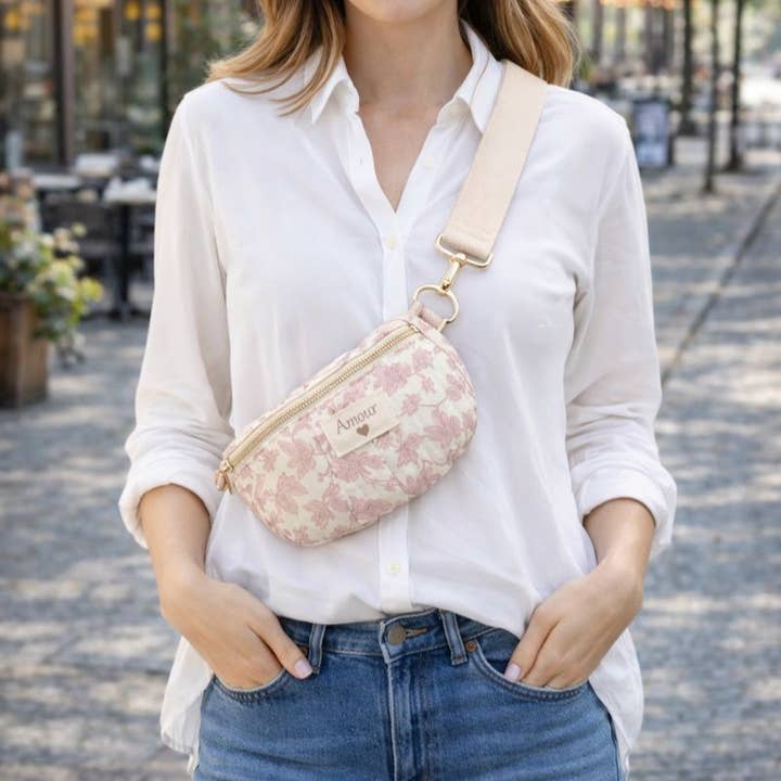 Floral "Love" Women's Fanny Pack for wholesale by Reference Mode