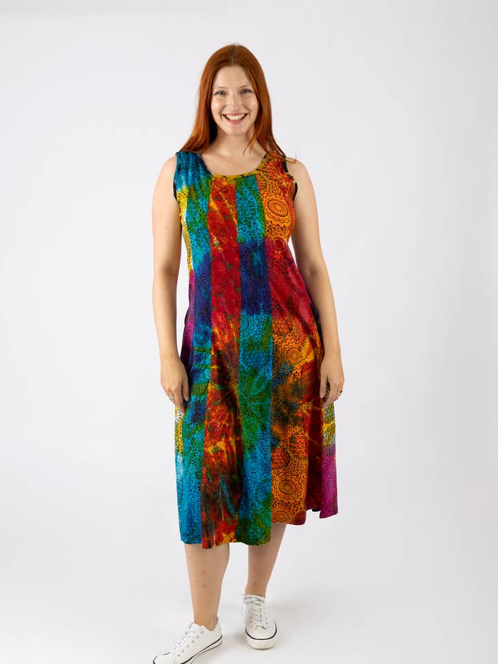 Abito svasato a patchwork Sunbeam per la vendita all'ingrosso da parte di Wicked Dragon Clothing