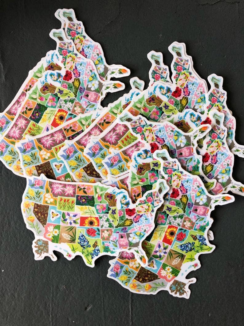 Katie Daisy - Wholesale Sticker - Sticker met Amerikaanse staatsbloemen2